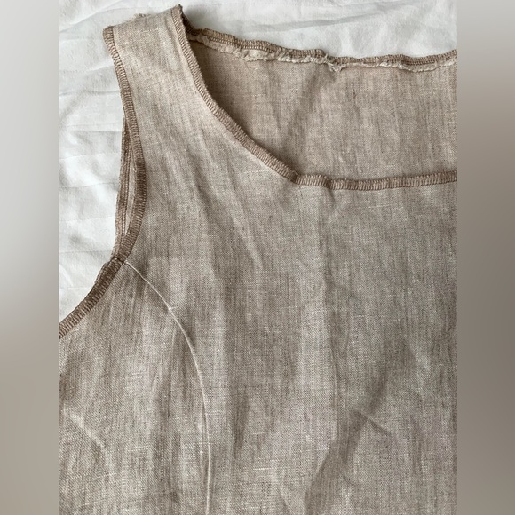 NEW i.c Collection Connie Sz L USA Linen Beige Jacket, Tank Top, & Pants 3pc Set - Picture 11 of 16